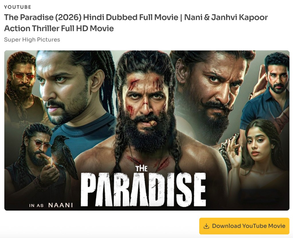 How to download a YouTube movie or long video — Download HD MP4 — Preview the YouTube movie thumbnail and click Download YouTube Movie
